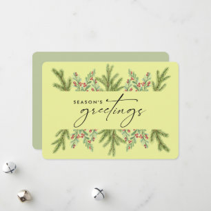 Elegante Wintergrüne Geschäft ADD LOGO Feiertagskarte
