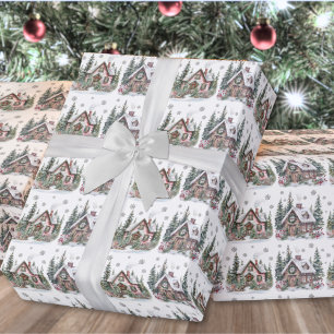 Elegante Winterhütte Weihnachten Geschenkpapier