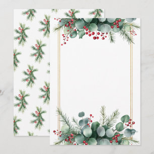 Elegante winterliche botanische Hochzeitseinladung Einladung