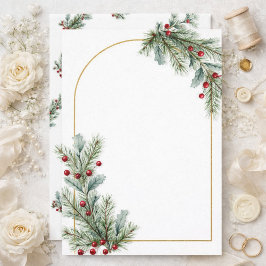 Elegante winterliche botanische Hochzeitseinladung Einladung