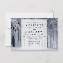 Elegante Winterwonderland Schneeflocken Hochzeit Einladung