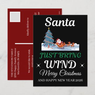 Elegante Winterwünsche Personalisierte Weihnachtsk Feiertagspostkarte