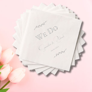 Elegante "Wir heiraten" Paarnamen Hochzeitsdatum S Servietten Mit Folie