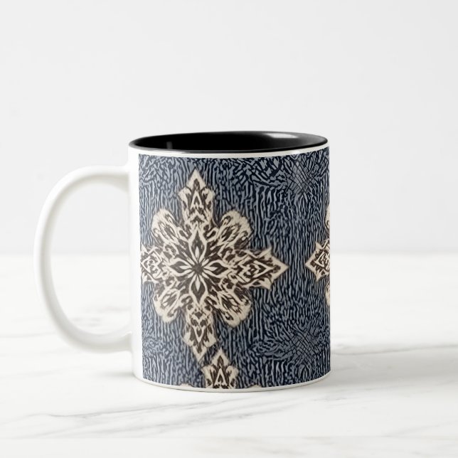 Elegante Wirbel-Cushions mit komplexen Mustern Zweifarbige Tasse (Links)