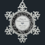 Elegante Wirbel Diamonds 10. Hochzeitstag Schneeflocken Zinn-Ornament<br><div class="desc">Elegante silberne Wirbel 10. Hochzeitstag Schmuck.</div>