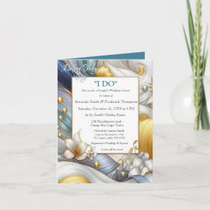 Elegante Wirbel in Gold, Silber, Blau, Gelb Einladung