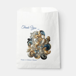 Elegante Wirbel in Gold, Silber, Blau, Gelb Geschenktütchen