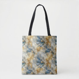 Elegante Wirbel in Gold, Silber, Blau, Gelb Tasche
