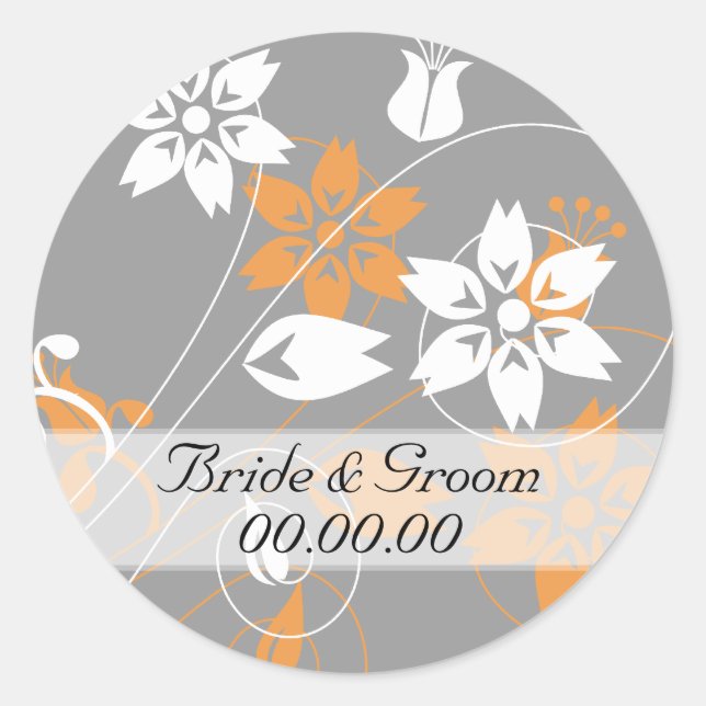 Elegante Wirbel und Blume, die Sticker hochzacken (Vorderseite)