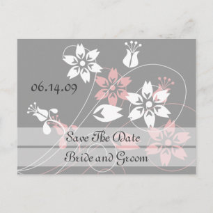 Elegante Wirbel und Blume Save the Date Postkarten