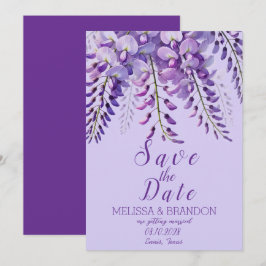 Elegante Wisteria Floral Lila Moderne Hochzeit Einladung