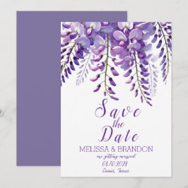 Elegante Wisteria Floral Lila Moderne Hochzeit Einladung
