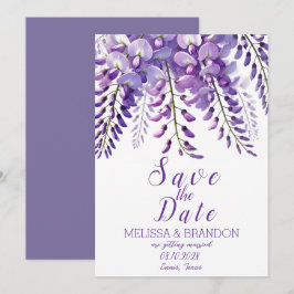 Elegante Wisteria Floral Lila Moderne Hochzeit Einladung