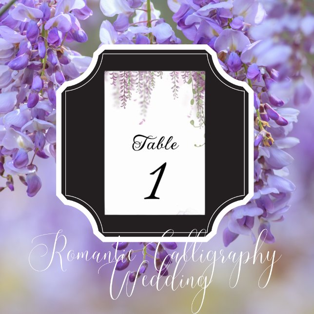 Elegante Wisteria Lila Wedding Tischnummer (Table Numbers)