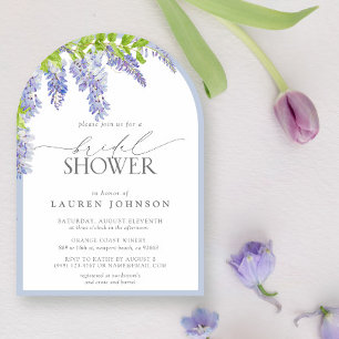Elegante Wisteria Watercolor Brautparty Einladung