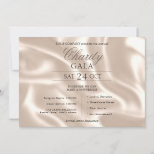 Elegante Wohltätigkeitsgala der Elfenbein-Seiden-C Einladung