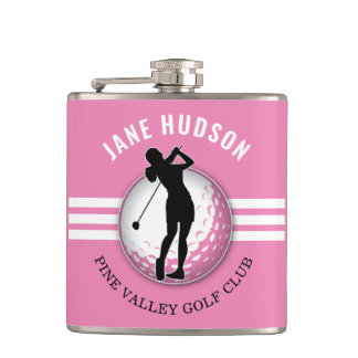 Elegante Women Golfer Design Flachmann