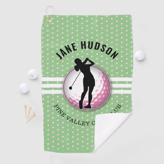 Elegante Women Golfer Design Golfhandtuch (Insitu)