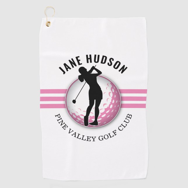 Elegante Women Golfer Design Golfhandtuch (Vorderseite)