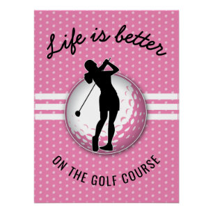 Elegante Women Golfer Design Poster