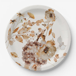 Elegante Woodland Fall Floral Wedding Pappteller
