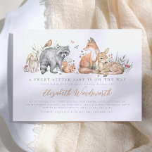 Elegante Woodland Forest Animals Baby Shower