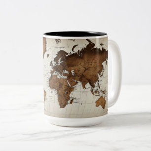 Elegante World Map Tasse