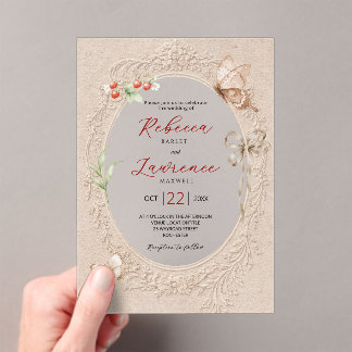Elegante wunderliche Rahmenhochzeit Acryleinladungen