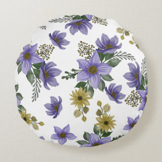 Elegante Wurfkissen mit Blumenmuster Rundes Kissen