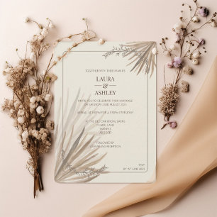 Elegante Wüstenpalmen zum Hochzeitsempfang Einladung