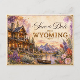 Elegante Wyoming Save-the-Date-Hochzeits-Einladung Postkarte