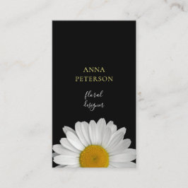 Elegante Yellow Black Daisy Blume Business Card Visitenkarte