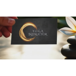 Elegante YOGA Black & Gold ZEN Symbol Glühen Licht Visitenkarte