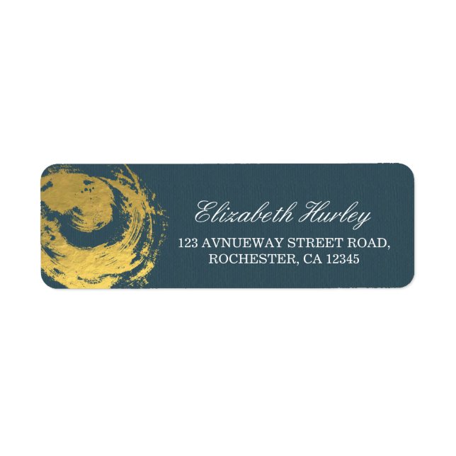 Elegante YOGA Blue & Gold ZEN Symbol Pinselstriche (Vorne)