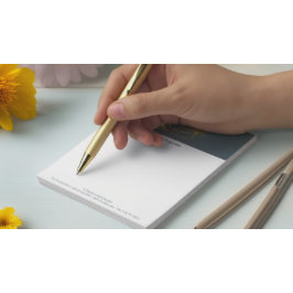 Elegante YOGA Blue & Gold ZEN Symbol Pinselstriche Notizblock