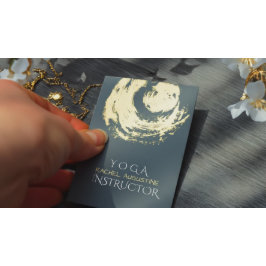 Elegante YOGA Blue & Gold ZEN Symbol Pinselstriche Visitenkarte