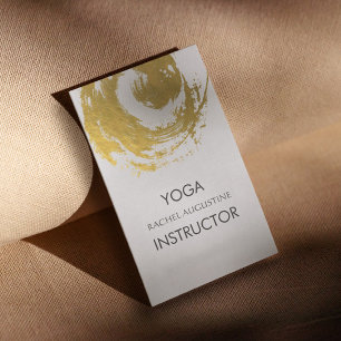Elegante YOGA Gold Foil Pinselstriche ZEN Symbol Visitenkarte