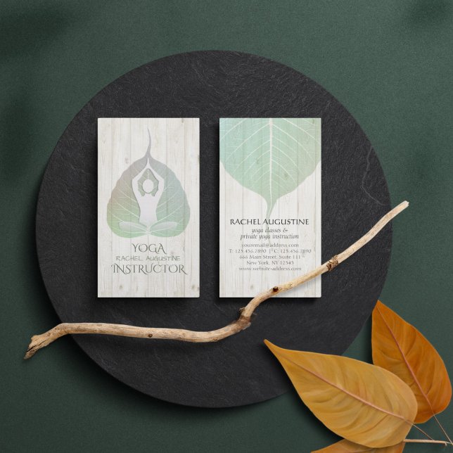 Elegante Yoga Meditation Postings mit Bodhi Leaf Visitenkarte (Von Creator hochgeladen)