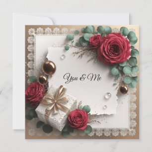 Elegante „You & Me“-Gold-Kursiv-Flach-Grußkarte Karte