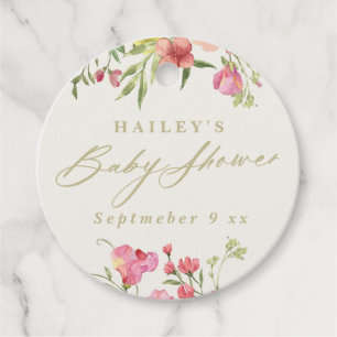 elegante zarte florale Frühlingshochzeit Baby Show Geschenkanhänger
