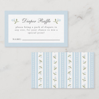 Elegante zarte florale Windel-Raffle-Karte für Bab Visitenkarte