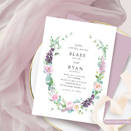 Elegante zarte Lila Dusty, Mauve, rosa Hochzeit Einladung