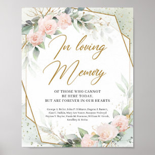 Elegante zarte rosa Rosen Grün In liebevoller Erin Poster