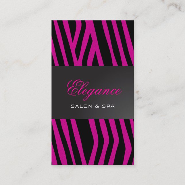 Elegante Zebra-Druck-Visitenkarte Visitenkarte (Vorderseite)