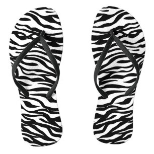 Elegante Zebra Muster Schwarz-Weiß Flip Flops