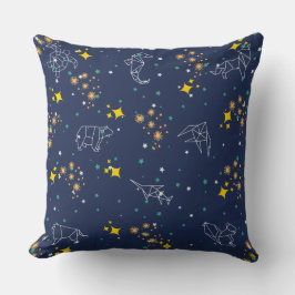 Elegante zeichnend Tiere blaue Himmelskinder Kissen