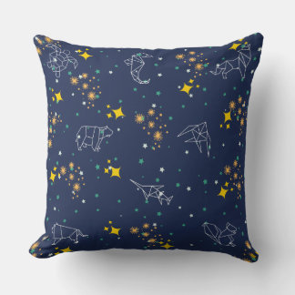 Elegante zeichnend Tiere blaue Himmelskinder Kissen