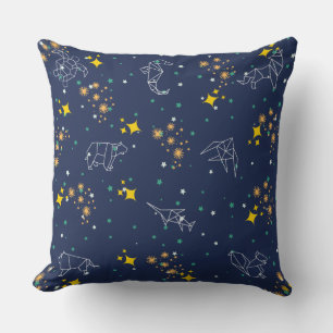 Elegante Zeichnung Tiere blauer Himmel Kinder Kissen