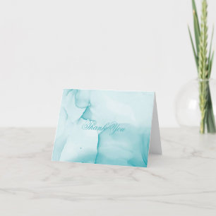 Elegante zeitgenössische blaue Wasserfarbe Tinte  Dankeskarte
