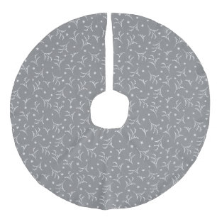 Elegante, zeitlos graue Twig Illustration Leinenimitat Weihnachtsbaumdecke